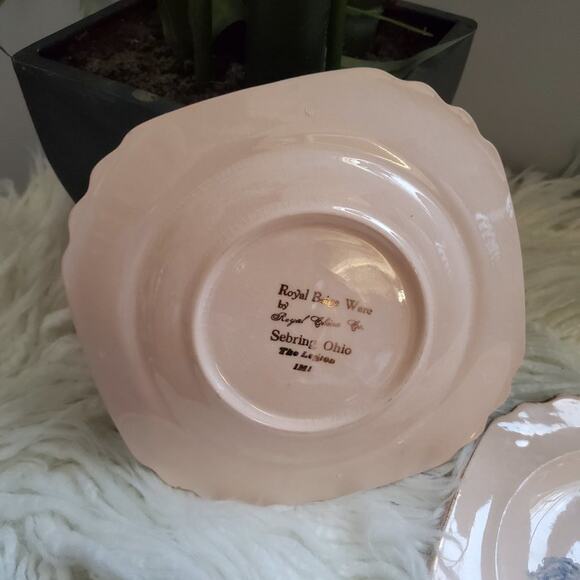 Royal Beige Ware 6.5" Legion Blue Poppy Flower Bread Plate Set (2) - Picture 8 of 9